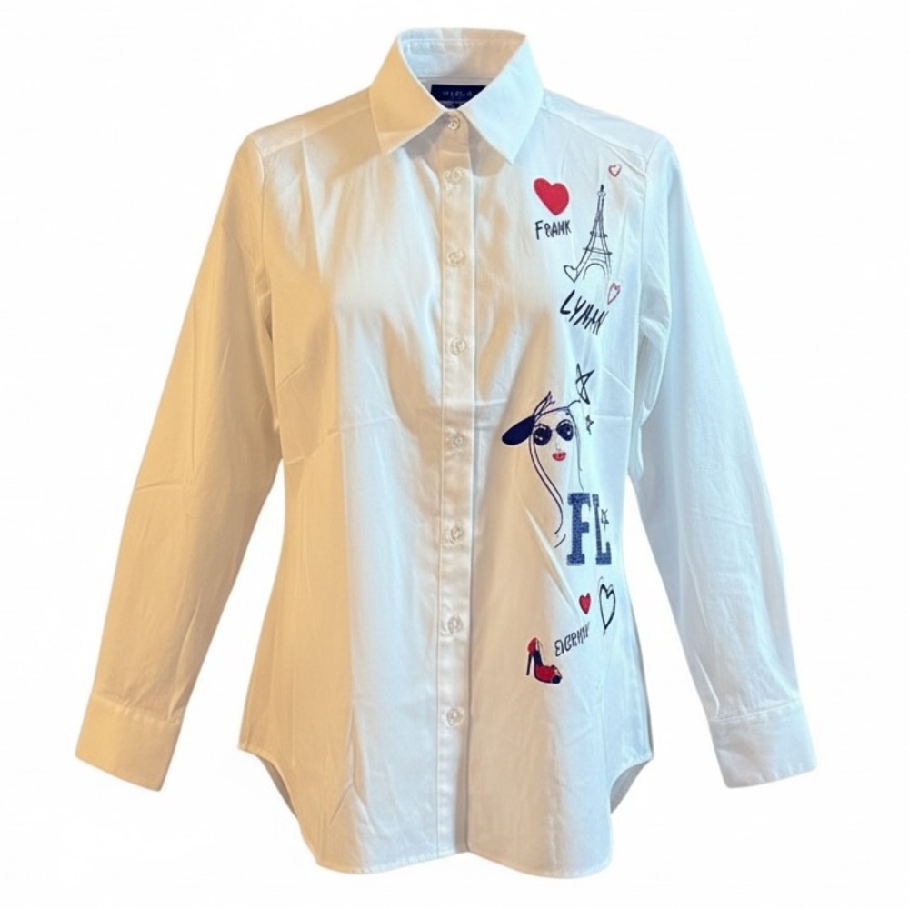 FRANK LYMAN MONTREAL Paris Graphic Button Up Shirt Style 224562U Eiffel Tower